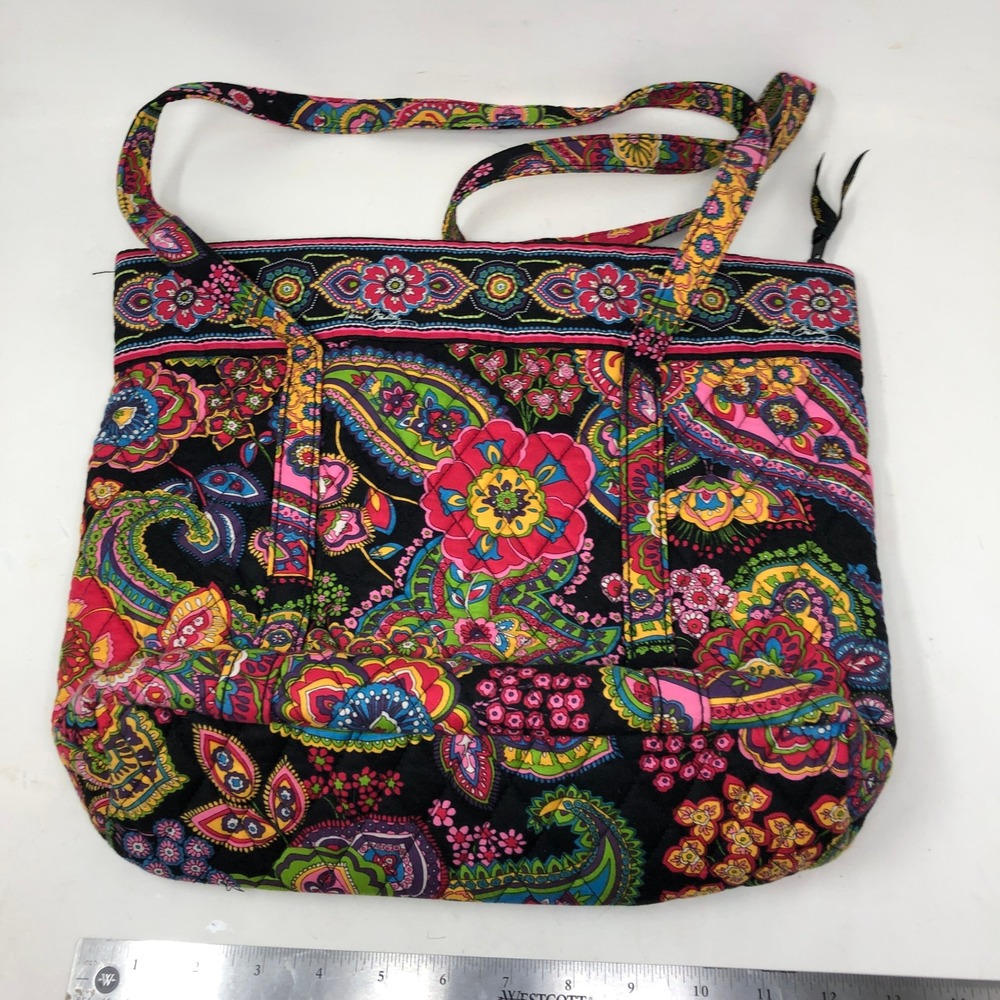 Vera Bradley Bag Lot 7 Quilted Tote Cosmetic Mini Clasp Floral Paisley Multi - Picture 7 of 15